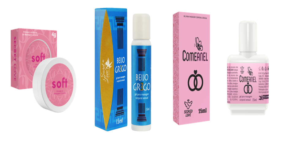 KIT ERÓTICO 3 UNIDADES - POMADA SOFT 3G, GEL PARA MASSAGEM BEIJO GREGO 15ML, GEL PARA MASSAGEM COMEANEL 15ML - SEGRED LOVE